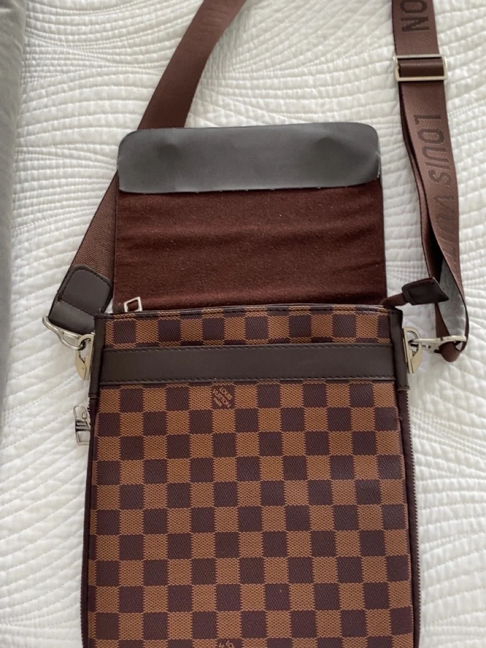 Louis Vuitton Dark Brown & Checker Canvas Messenger Bag